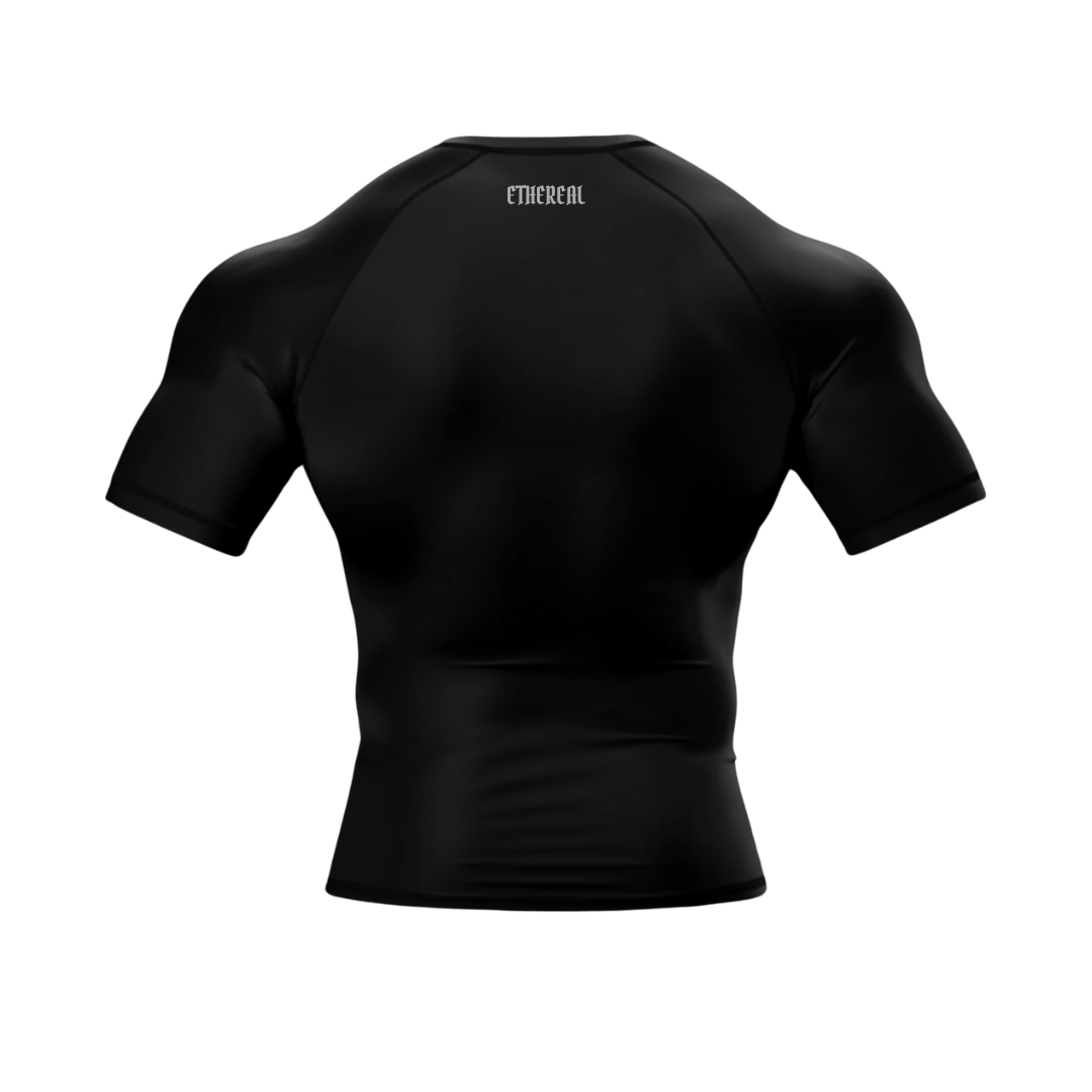 Close-up of 'Ethereal' compression shirt rear view