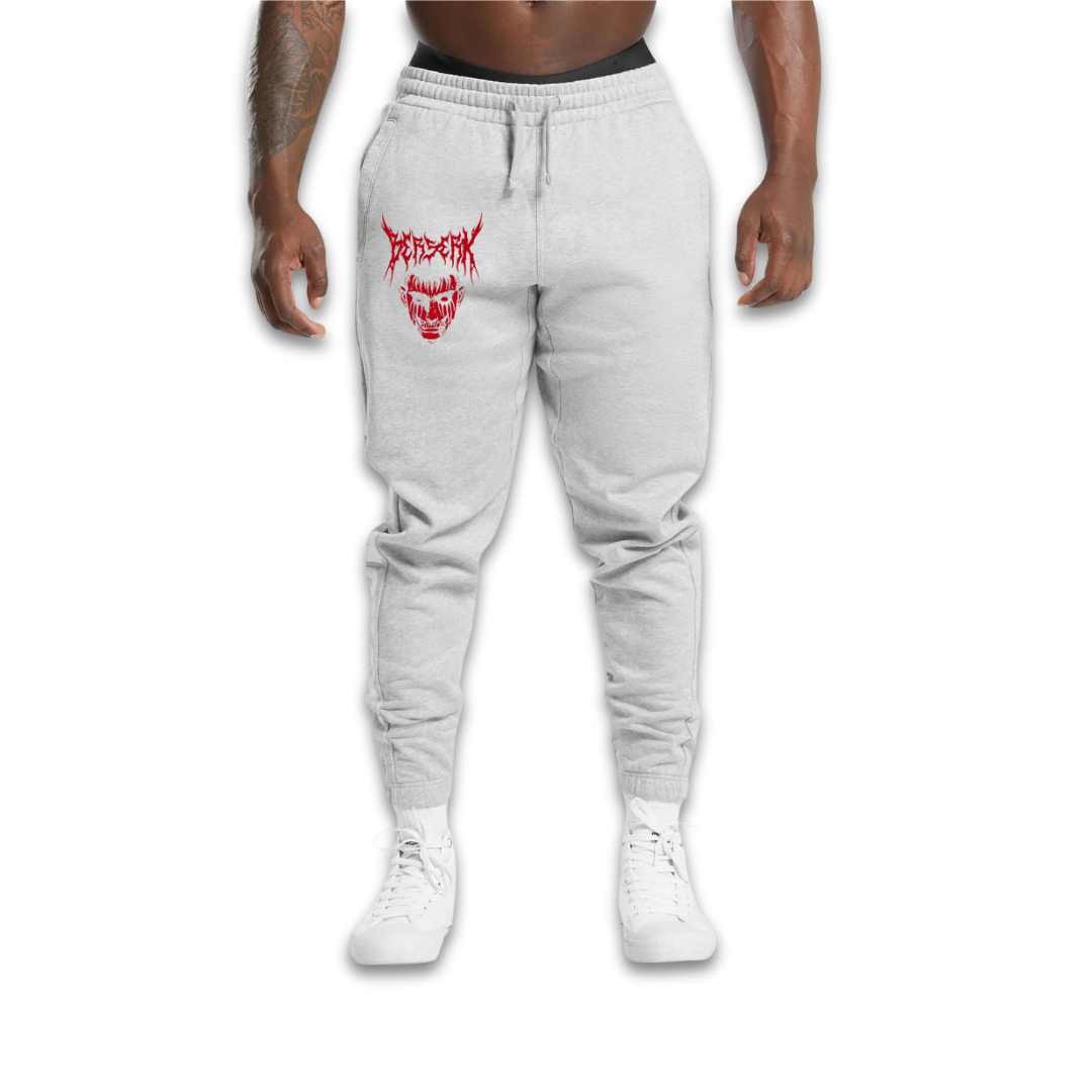 Rear angle of black Berserk joggers showing tapered ankle cuffs.