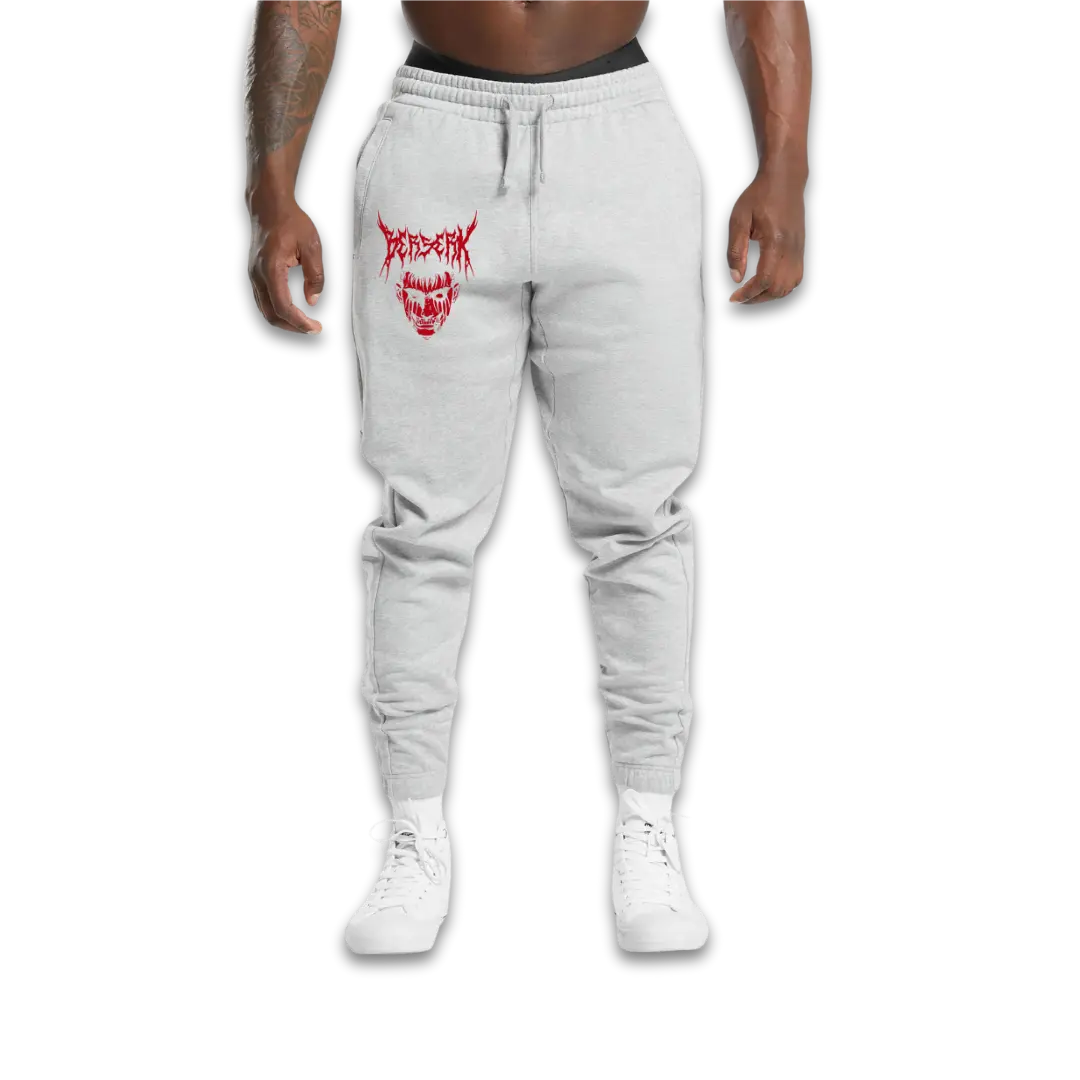 Rear angle of black Berserk joggers showing tapered ankle cuffs.