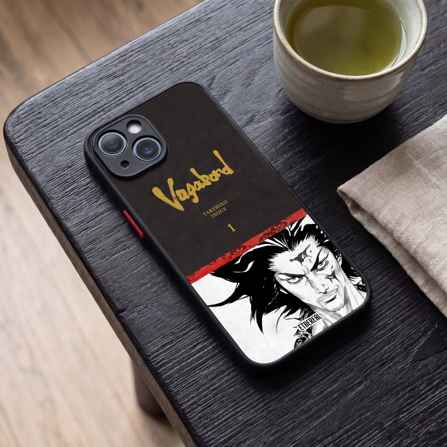 Vagabond Deluxe Edition phone case next to green tea
